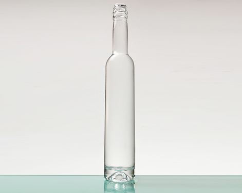 Bouteille de Gin en verre extra blanc à base lourde, cylindre de 375ml