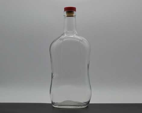 Conteneur en verre de silex extra blanc géant 3L, bouteille ronde claire de Rhum