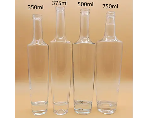 Bouteille ronde en verre de tequila extra blanc, 350ml