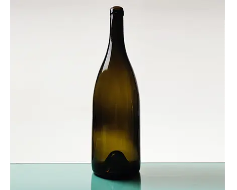 0,75 L verre coloré solide rond bouteille de vin ambre foncé