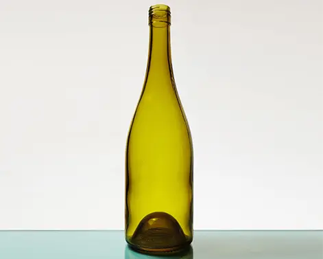 750ml jaune vert rond bouteille en verre Hock