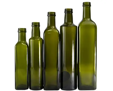 0.75L Bouteille en verre rond carré clair d'huile d'olive
