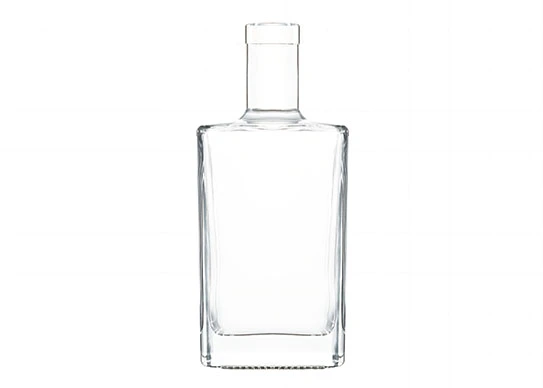 Bouteilles de Gin Premium à base de verre lourd de forme carrée 750ml avec une épaule plate