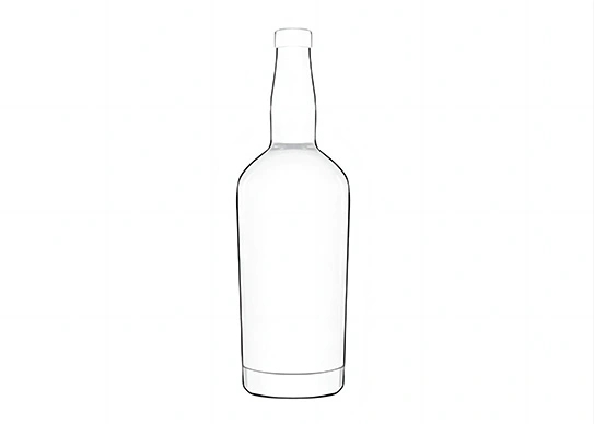 Bouteille de whisky 700ml ronde bouteille en verre avec liège en bois