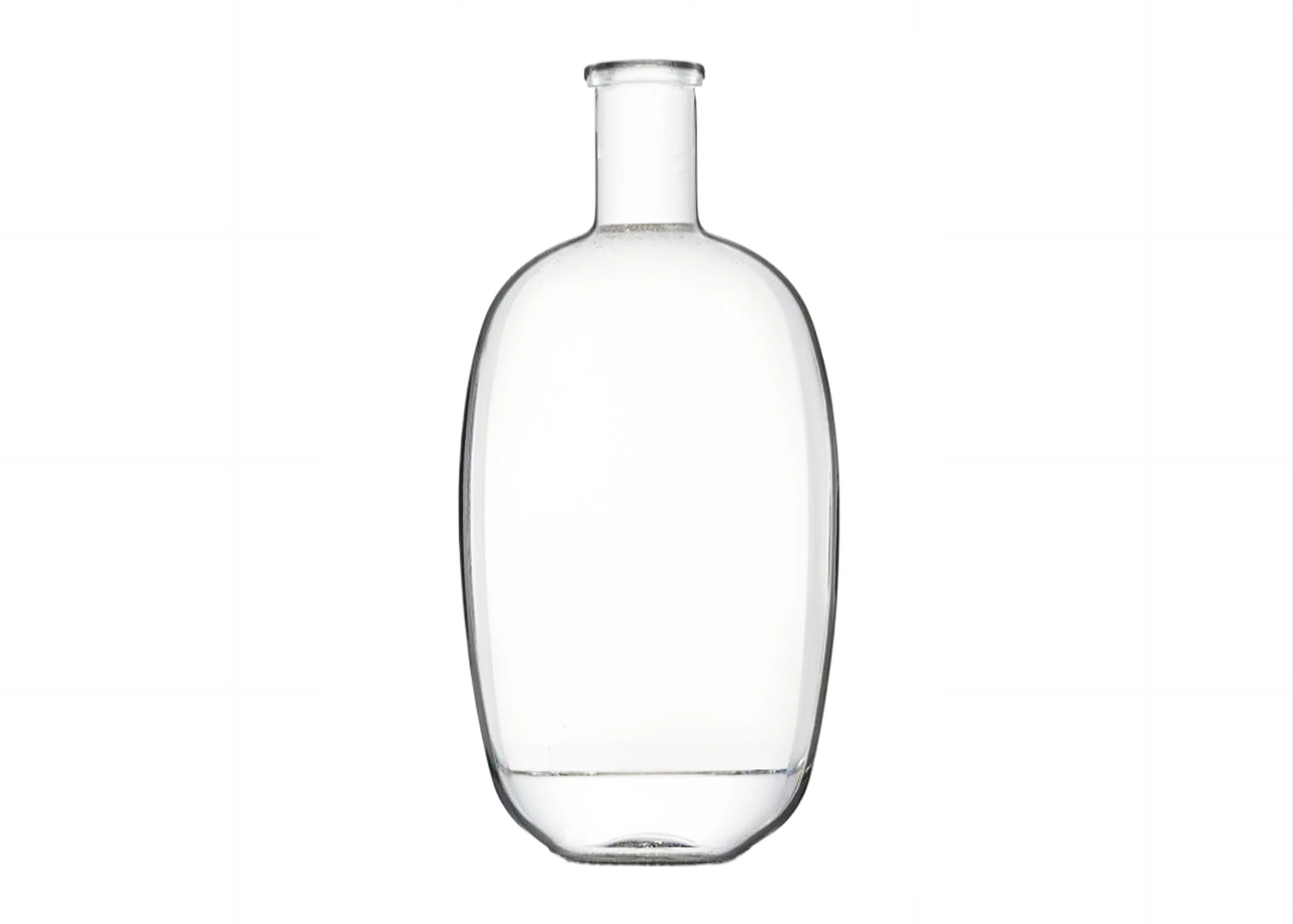 Bouteille en verre ovale de qualité de luxe à base épaisse