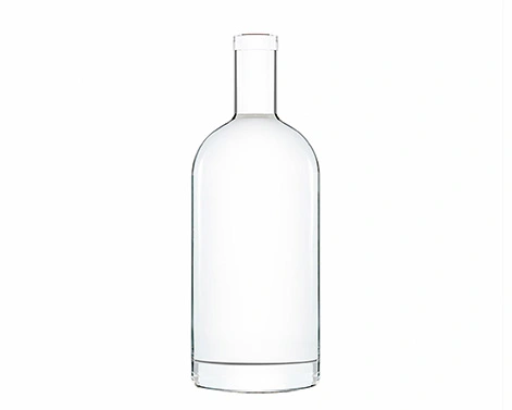 Bouchon de liège en cristal clair 1000ml Bouteille de vodka ronde pour spiritueux