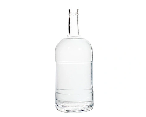 Nouvelle bouteille de vodka ronde 1000ml Verre extra Flint